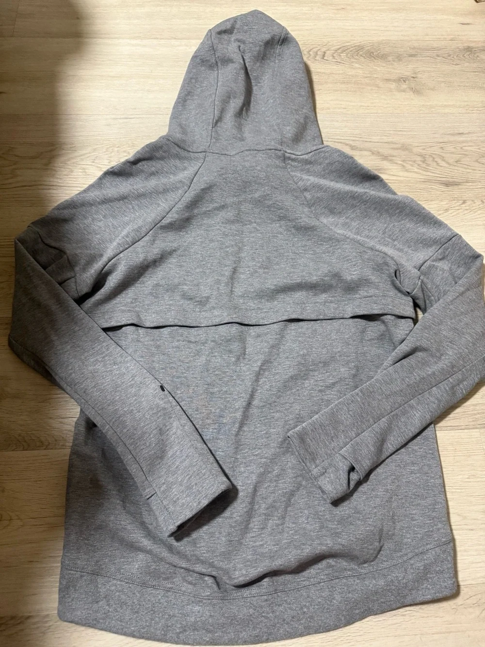 Nike Heather Grey Black Tech Sweatshirt Hoodie Zip Up Women’s Size Small
